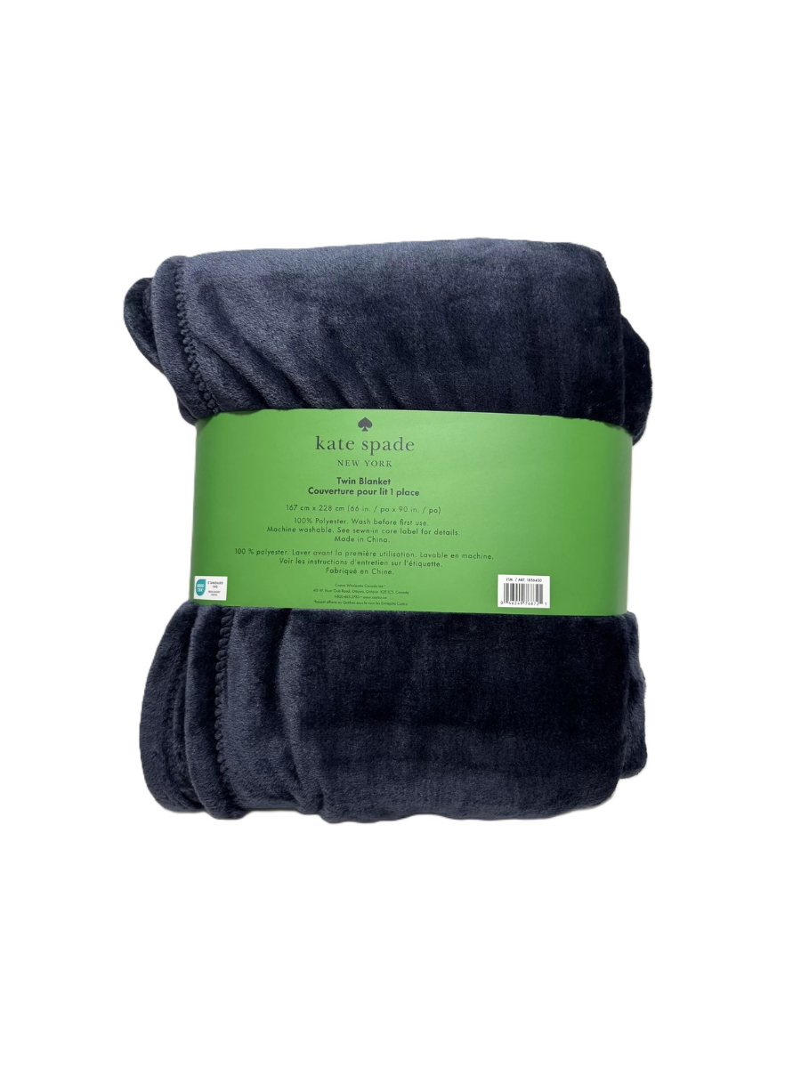 Kate Spade New York Queen Blanket Soft Plush Blanket - Navy 柔軟毛毯蓋毯 寢具