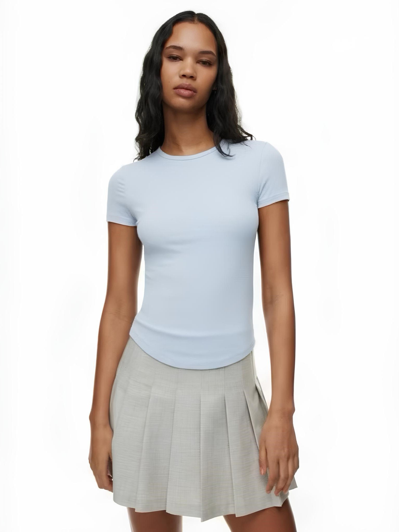 ARITZIA Sunday Best Bliss Hip T-Shirt 夏季超薄彈力針織莫代爾通勤短袖上衣