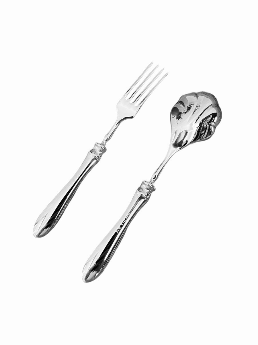 荷花造型甜品餐具組合 湯匙 叉子 背面