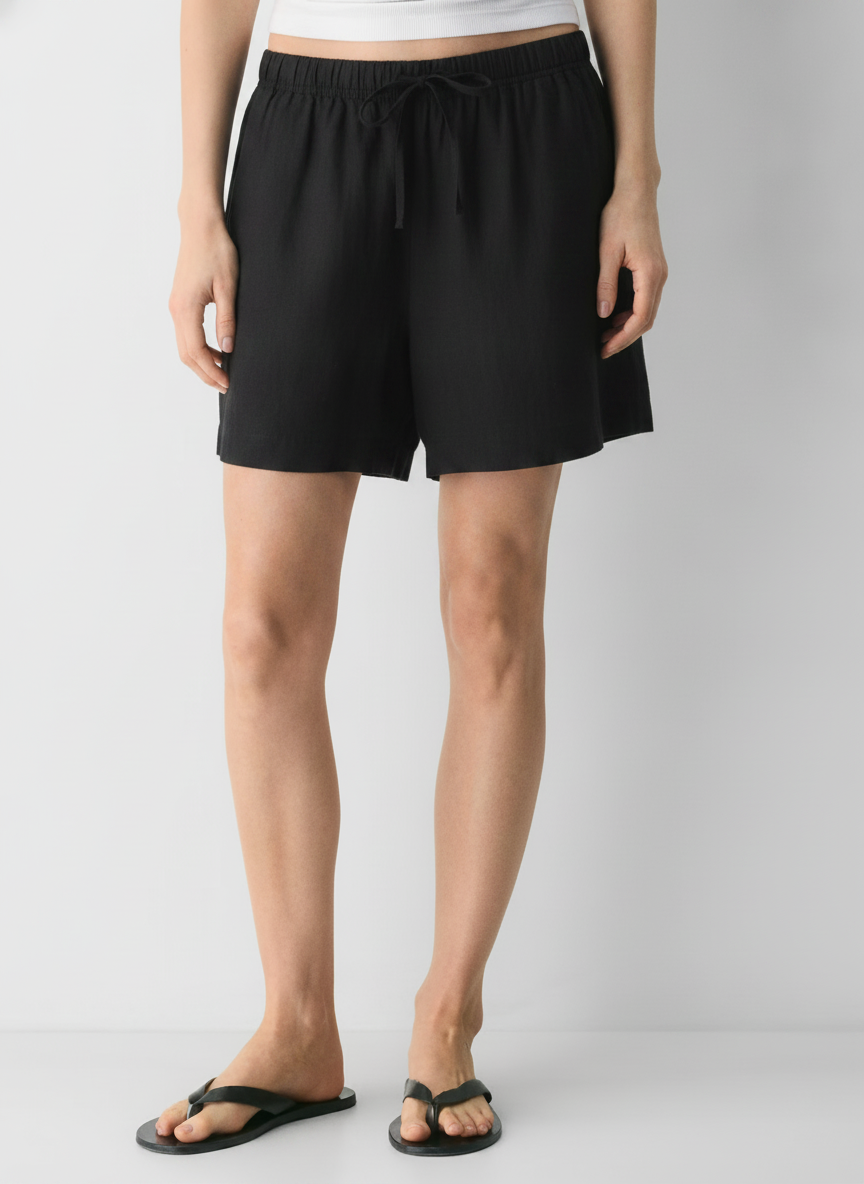 Aritzia The Lodge Short™ Mid-Thigh - CruiseLinen™ 寬鬆亞麻高腰繫帶短褲