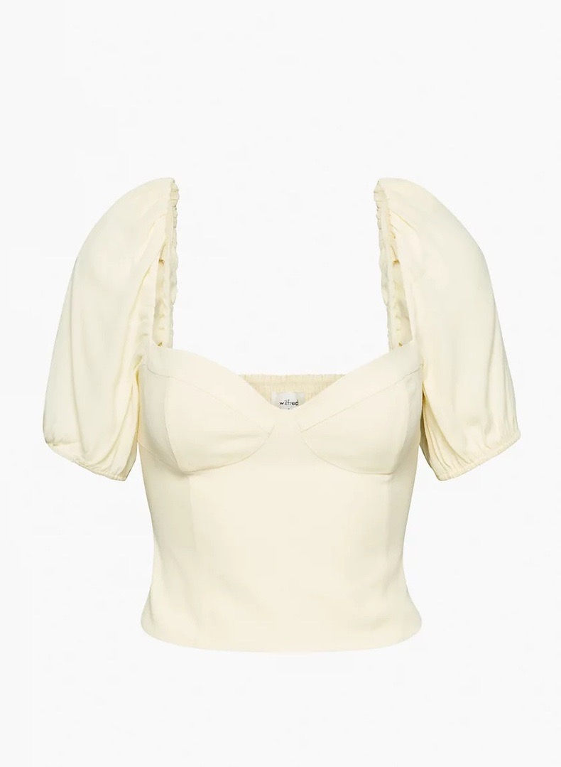 Novella Blouse 法式泡泡袖縮摺art deco短袖甜心上衣 商品圖