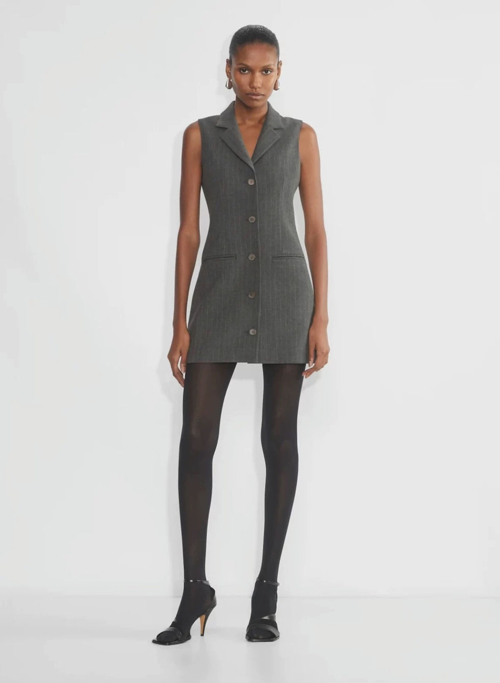 Aritzia Babaton Mastermind Dress 合身V領西裝條紋連身裙