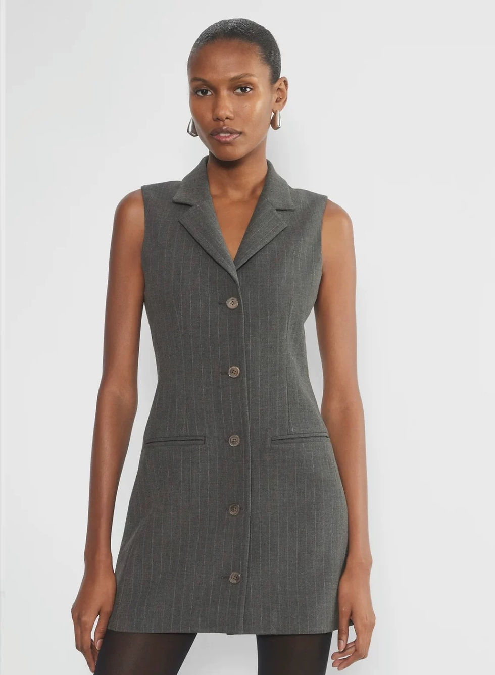 Aritzia Babaton Mastermind Dress 合身V領西裝條紋連身裙