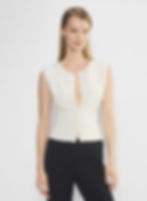 Aritzia Wilfred Golightly Sleeveless Cardigan 米白色經典圓領無袖開襟衫