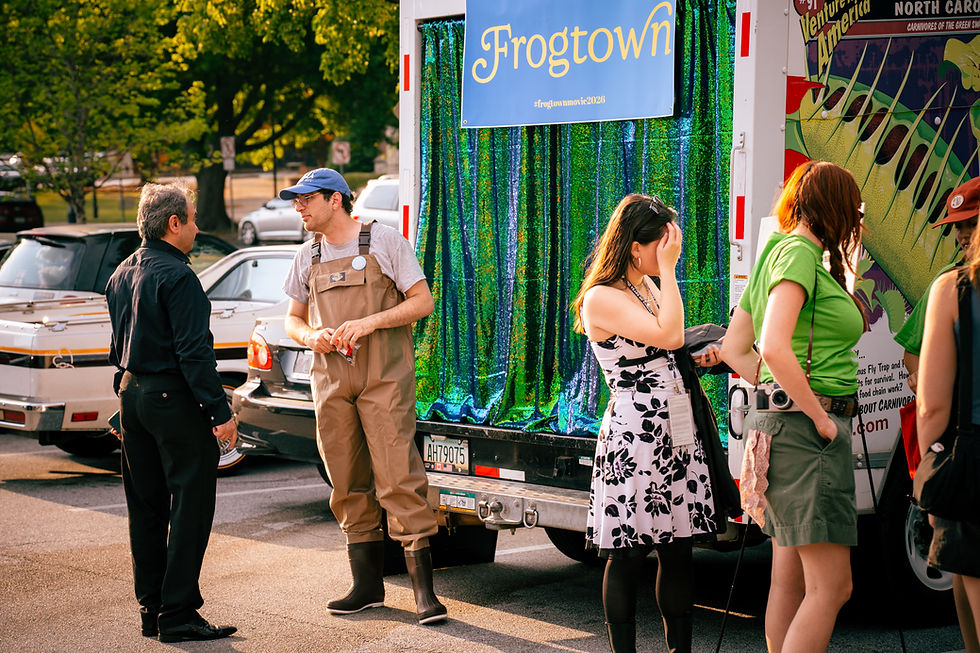 Frogtown director Costa Karalis promoting the film at ATLFF 50 (Photo by Mikey Smith)