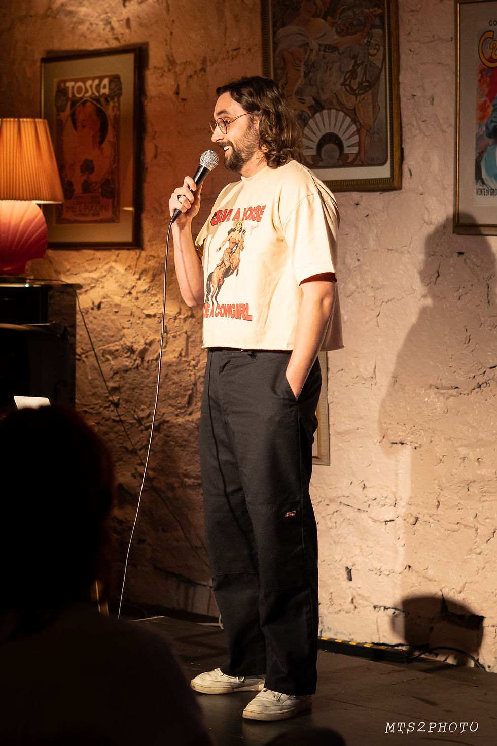 Kenny Stempien performing standup in ATL (Photo by Mikey Smith)