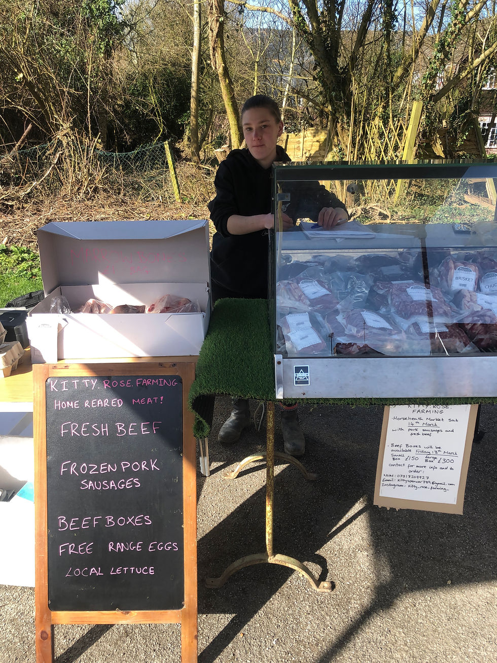 Kitty selling at the market