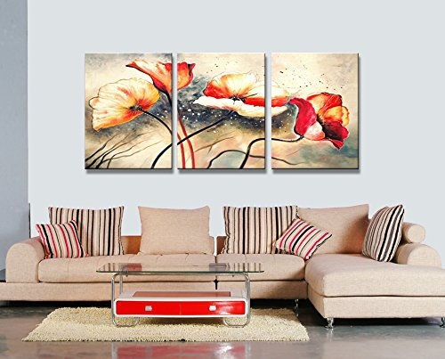 Thumbnail: Hand Painted Canvas Wall Art Flowers Abstract Framed Oil Painting by Youkuart