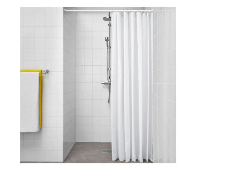 Thumbnail: BJÄRSEN Shower Curtain, White 180x200 cmby IKEA