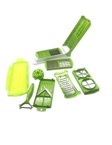 Thumbnail: 11-Piece Fruit And Vegetable Chopper And Slicer Set White/Green by Nicer Dicer