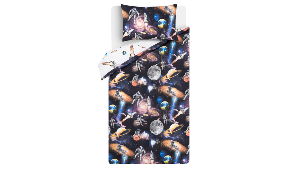 Astronaut Print Reversible Single Duvet Set by George Home