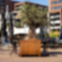 Jardinière KUBO en acier corten avec pieds