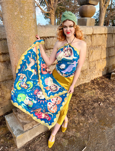 Celestial Retrograde XL Silk Scarf | Veronica Magdalene