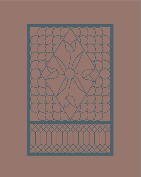 motyw - rybie łuski / furtka prl