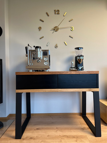 ein kaffeetisch Barista-Tisch aus Massivholz/Metall Color:Cosy Rosy