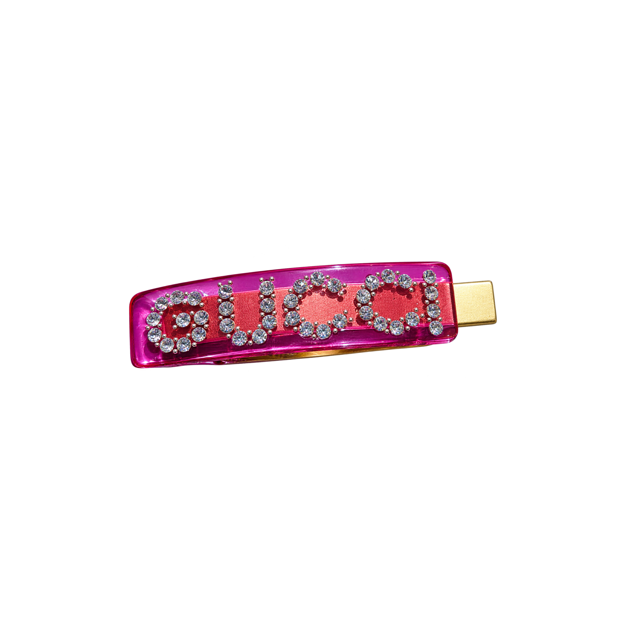 GG Clips, pink crystal lettering hair clip