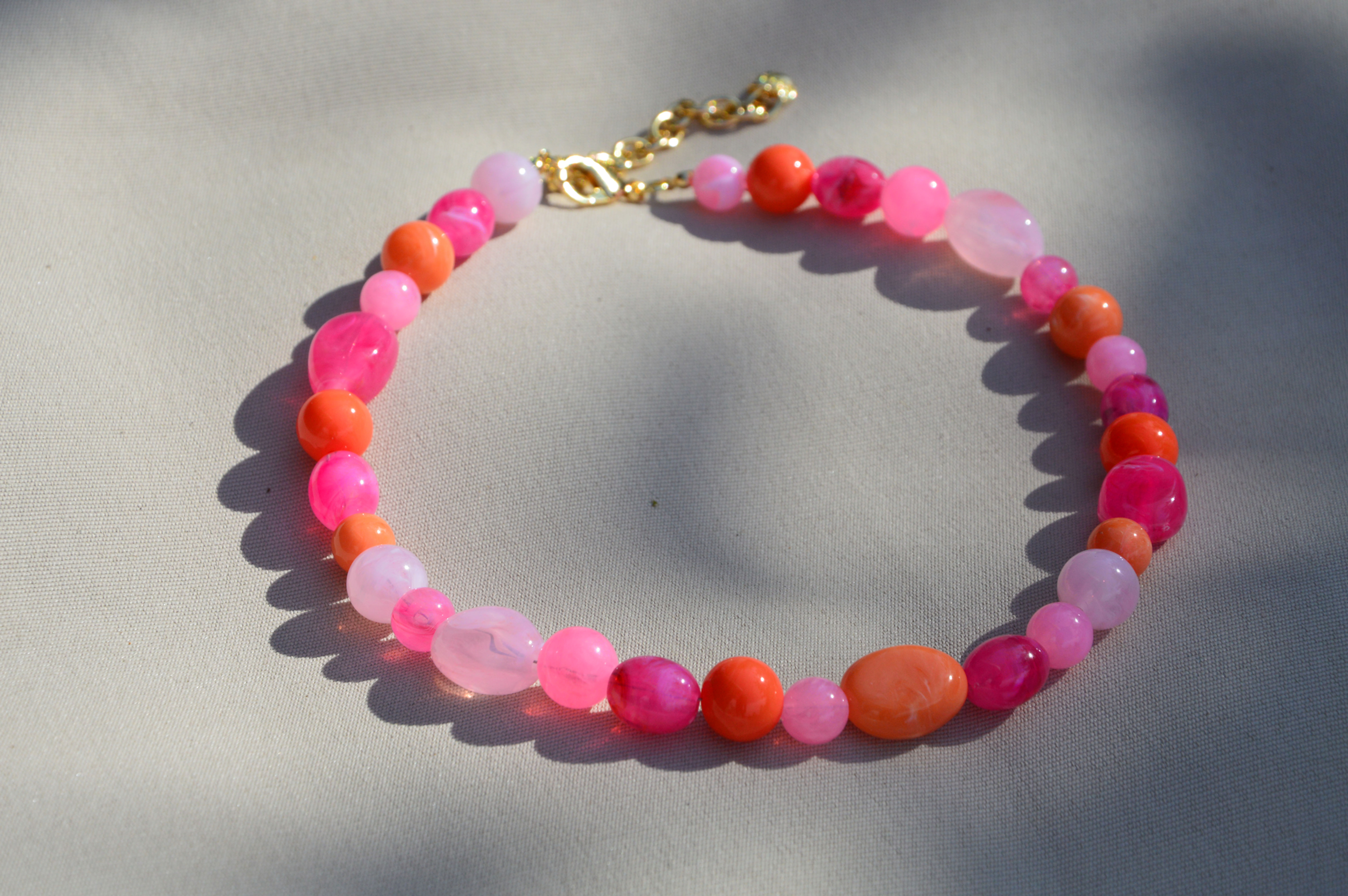 Collier rose/orange