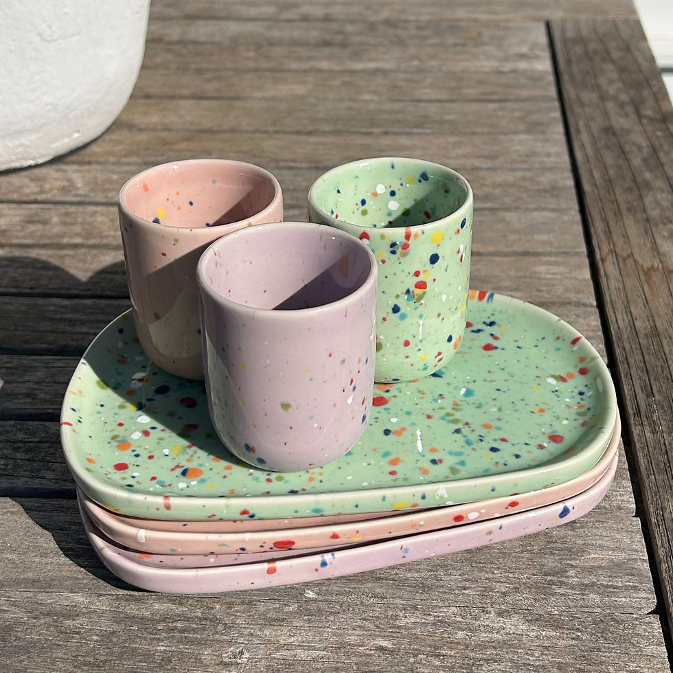 Miniature : Plateau et tasse expresso | Effet moucheté 