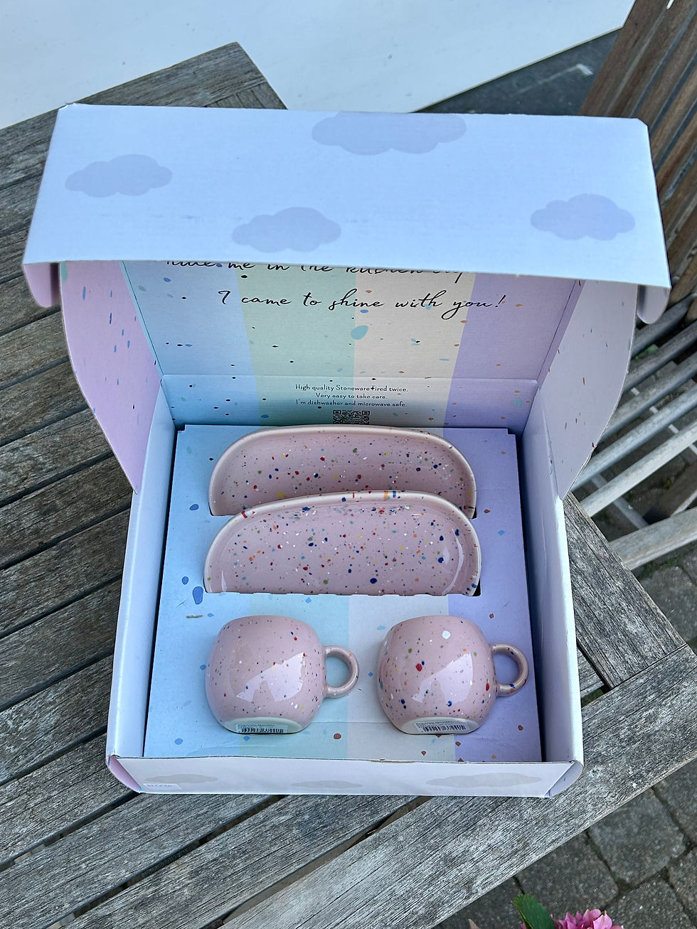 Miniature : Duo Tasses expresso et Plateaux | Rose moucheté