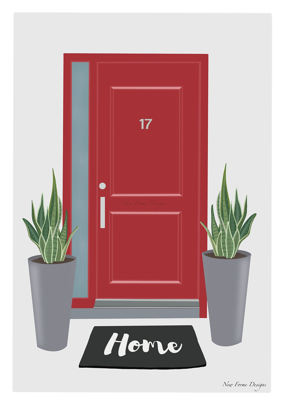 Thumbnail: Modern Front Door Print - Snake Plants