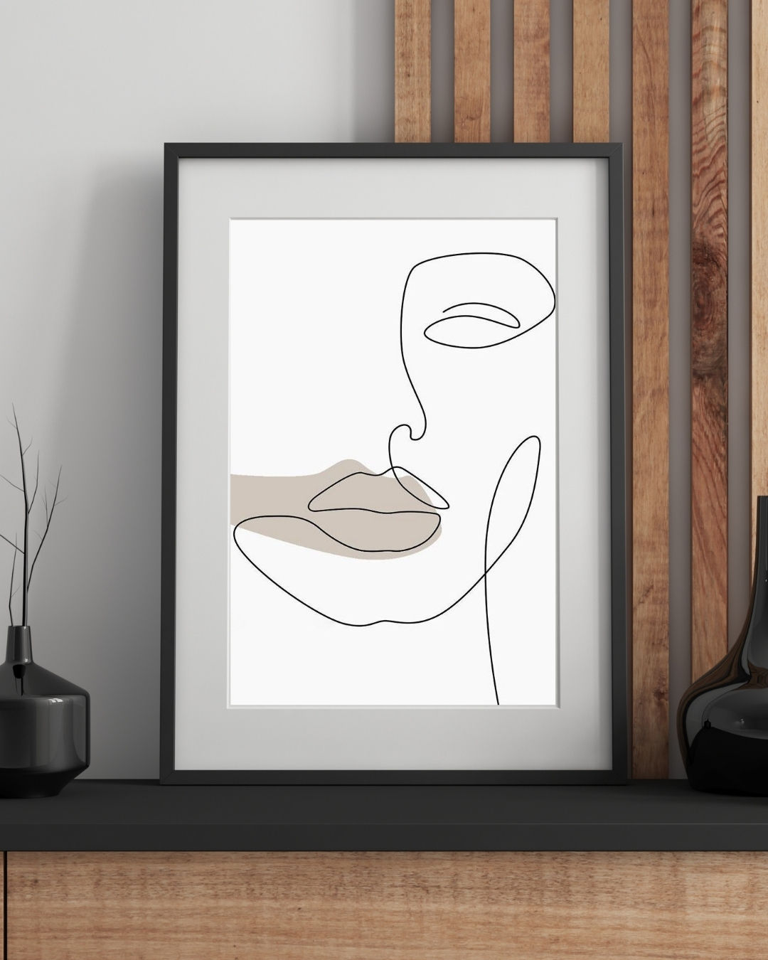 One Line Dekoratif Tablo