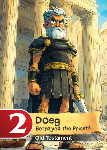 Doeg Bible Story - Bible Card Game Learning activity with Free Coloring Page! 