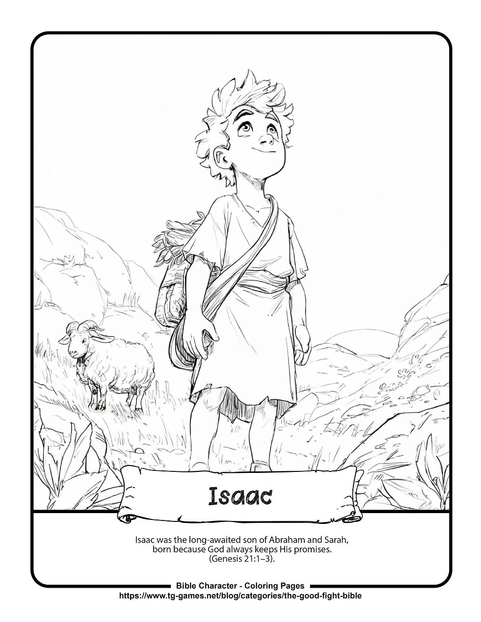 Isaac Bible Story Free Coloring Page!