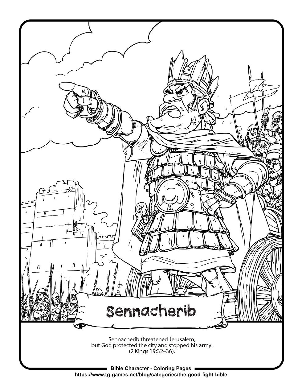 Sennacherib Bible Story - Free Coloring Page!