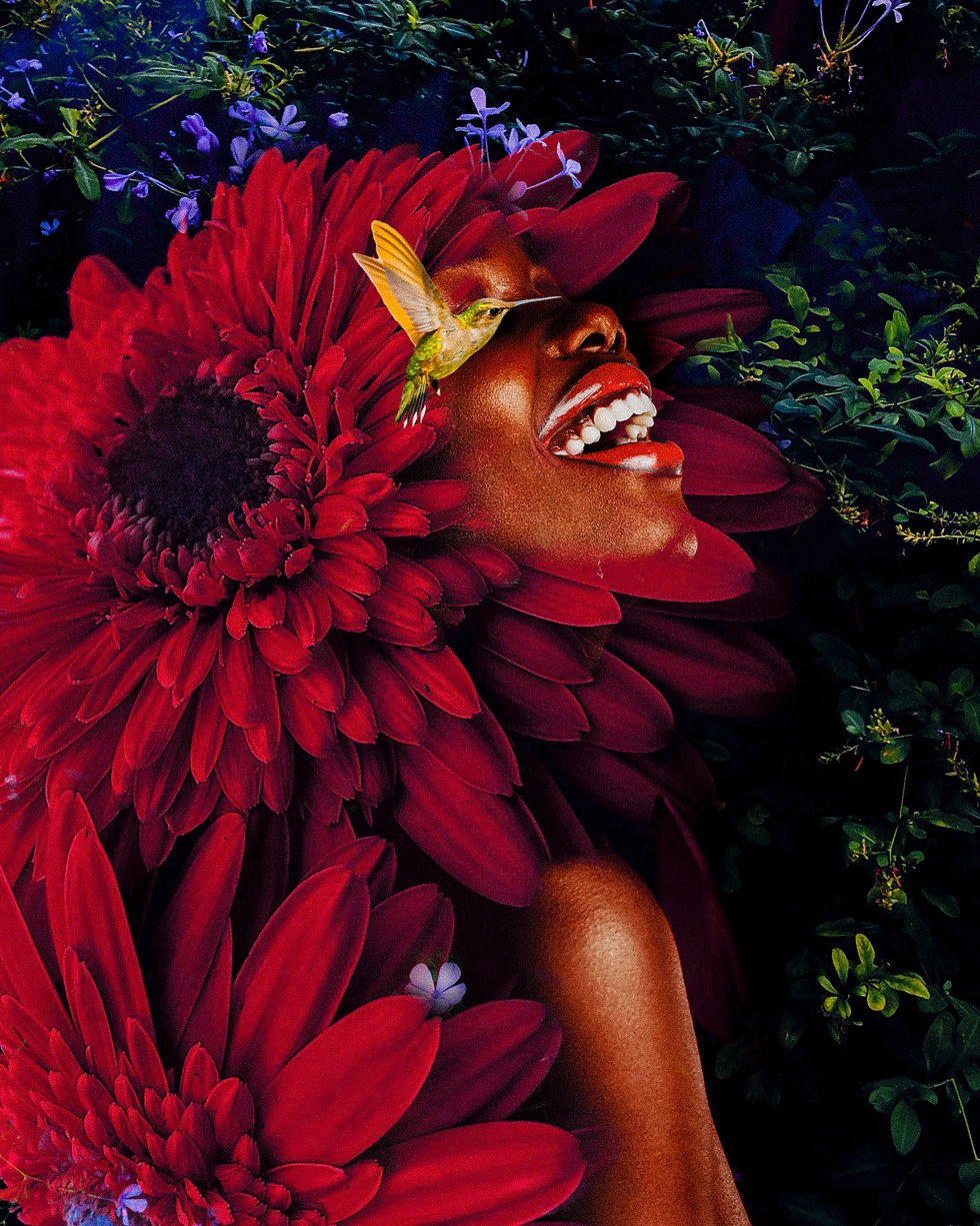 Garden Of Joy, Surreal Collage Art Print by Shaylin Wallace