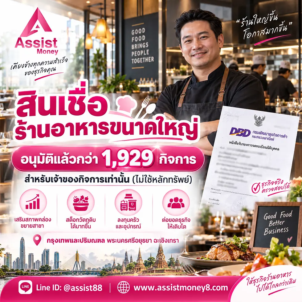 สินเชื่อร้านอาหารขนาดใหญ่