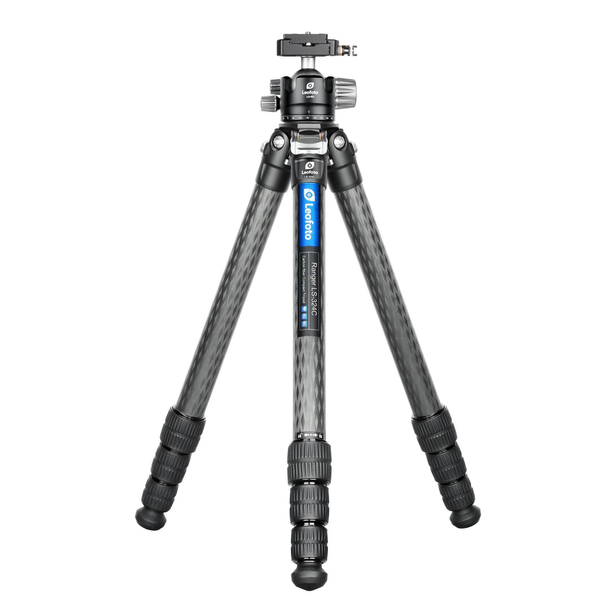 Leofoto LS-324C, Carbon Fibre Tripod with LH-40LR (Lever Release) Ball Head