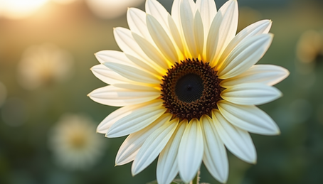 The Elegance of White Sunflower Details
