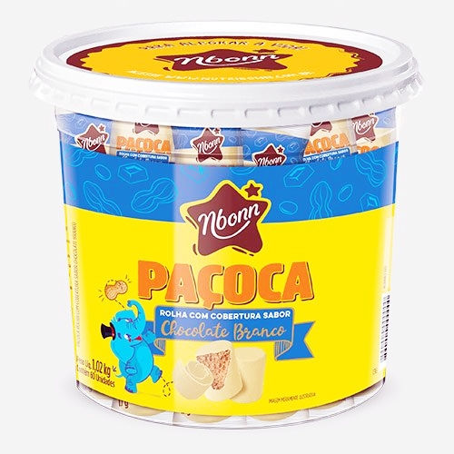 PAÇOCA ROLHA CHOC BRANCO NUTRI BONN