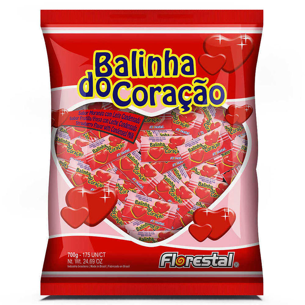 BALA DO CORAÇÃO MORANGO 500G