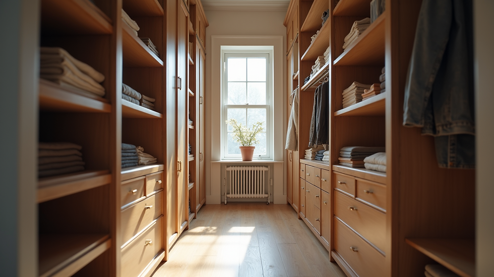 Eye-level view of a neat and inviting closet