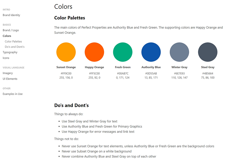 Perfect Properties Style Guide