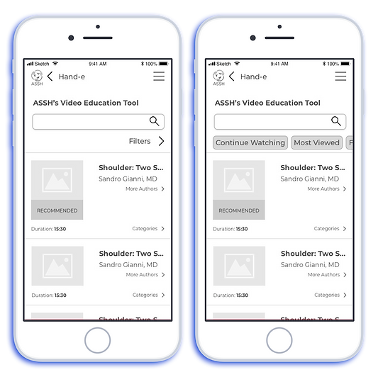 Hand-e Mobile Home Page Before and After