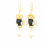 Thumbnail: Orecchini"Moretti" in argento  925 dorati a 24 kt con zirconi, perla pendente, testina in bronzo vista laterale
