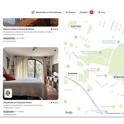 Mundial caro, Hasta $57 mil por noche en AIRBNB