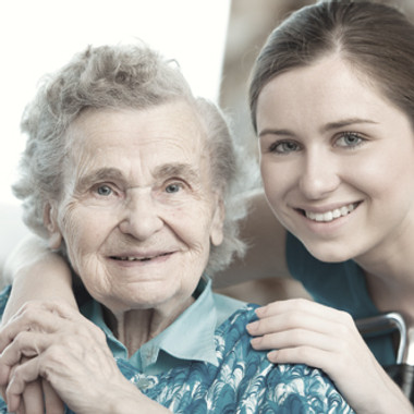 Young woman with grandmother