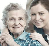 Young woman with grandmother