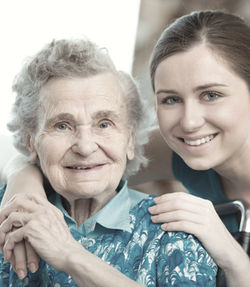 Young woman with grandmother