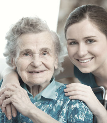 Jonge vrouw met oma