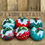 Thumbnail: Set of 6 Red & Jade Christmas pudding decorations