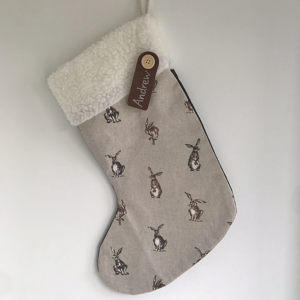 Thumbnail: Large Hare & Tweed Personalised stockings