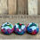 Thumbnail: 3 Rainbow tartan Christmas pudding decorations