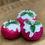 Thumbnail: Set of 3 Pink Christmas pudding decorations