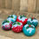 Thumbnail: Set of 6 Red & Jade Christmas pudding decorations