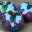 Thumbnail: 3 Rainbow tartan Christmas pudding decorations