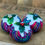 Thumbnail: 3 Rainbow tartan Christmas pudding decorations